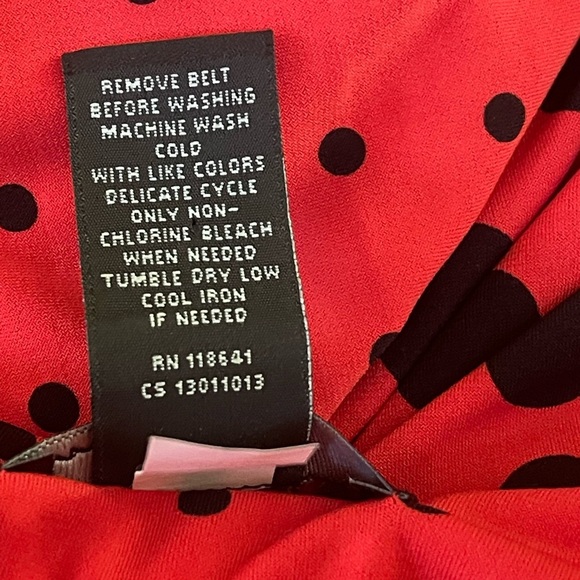 Women’s LANE BRYANT Red Polka Dot Dress Size 26/28 with belt - Picture 8 of 8